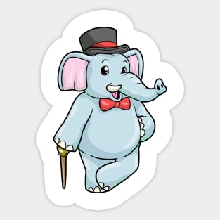 Elephant as Gentleman with Hat & Bow tie Sticker